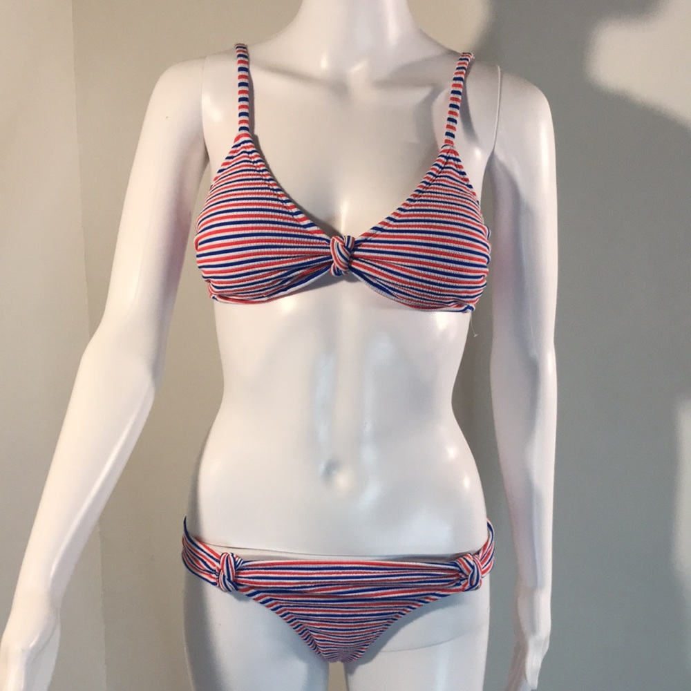 Xhilaration, Red white and blue striped bikini set. Juniors Size M - Picture 2 of 8